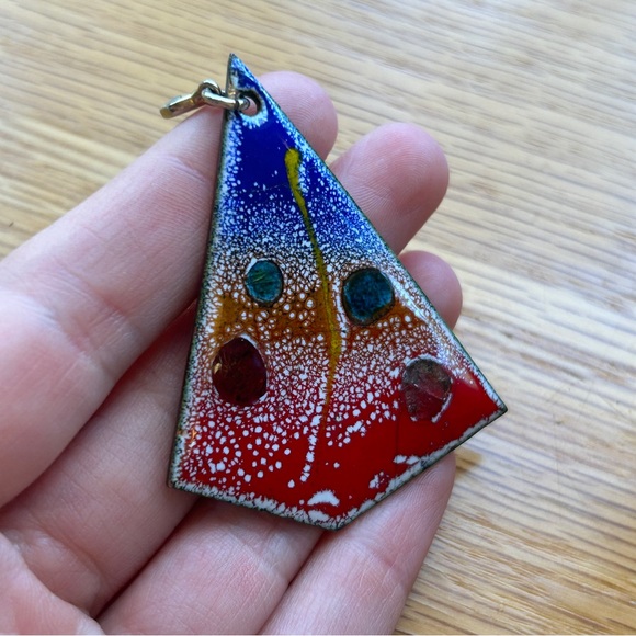 2 vintage enamel pendants! - Picture 2 of 4
